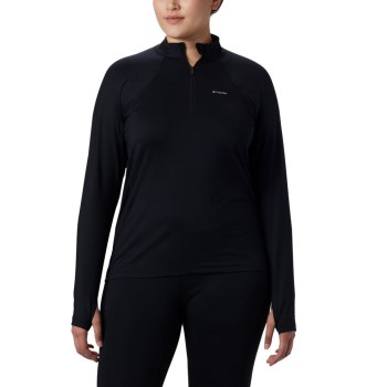 Columbia Midweight Stretch Long Sleeve Half Zip Plus Size, Sudaderas Negros Para Mujer | 023714-UGX